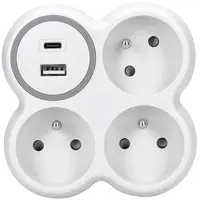 Rozbočka 3x15A USB A+C nabíječka s vypínačem