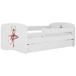 Dětská postel Babydreams+SZ+M bílá 70x140 Balerína