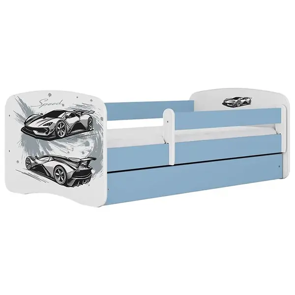 Dětská postel Babydreams+SZ+M modrá 80x180 auto