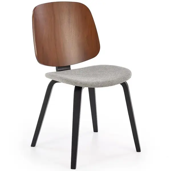 Židle K563 popelavě šedá/ořech