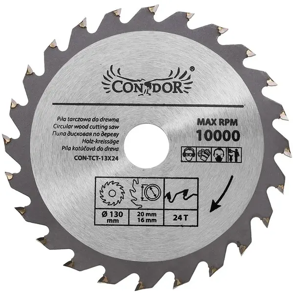 Pílový kotúč do dreva, 130 mm x 24 T, Drel