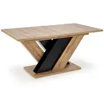 Stůl Brandon 90x160 talíř- wotan/černá