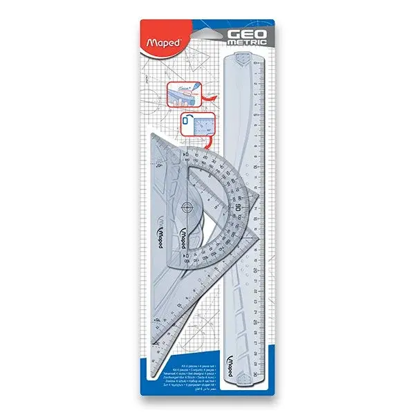 Maped Geometric Maxi - 4dielna súprava pravítok