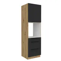 Vysoká skříňka pro vestavnou troubu Aria 60 DPS-210 3S 1F - Premium Box Barva korpusu: Dub artisan, Barva dvířek: BL - Black AFM