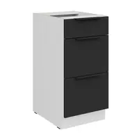 Spodní skříňka Aria 40 D 3S BB - Premium Box Barva korpusu: Bílá, Barva dvířek: BL - Black AFM