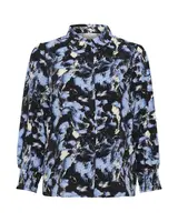 Kaffe Blúzka 'KA Lura'  nebesky modrá / čierna / šedobiela