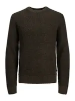 JACK & JONES Sveter 'JJGLOBAL'  tmavohnedá