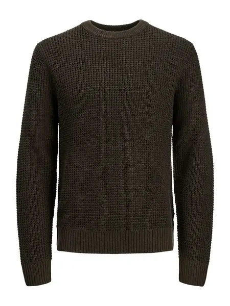 JACK & JONES Sveter 'JJGLOBAL'  tmavohnedá