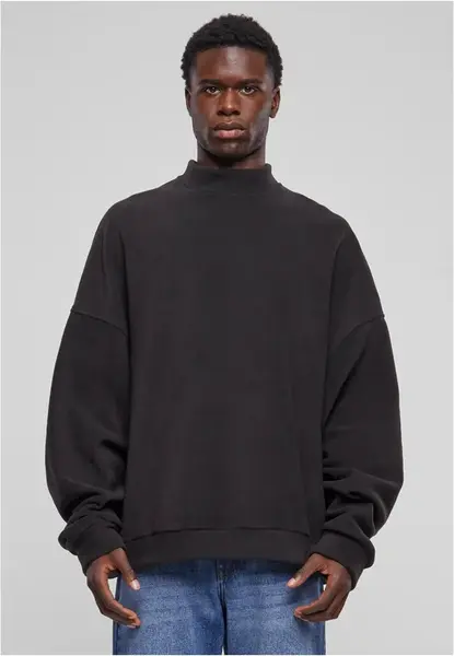 Men's fleece oversized sweatshirt Crew black