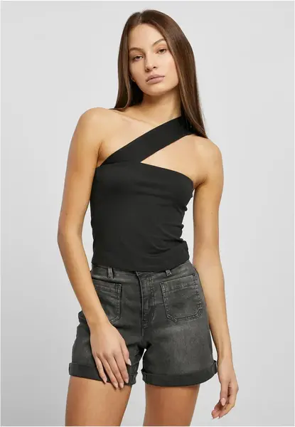 Women's top with one strap in black