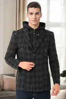 K9532 DEWBERRY MEN'S COAT-PLAID-BLACK