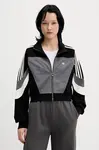 Mikina adidas Originals Tracktop dámská, černá barva, vzorovaná, JW7289