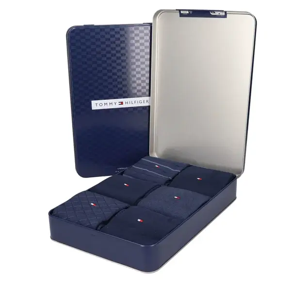 Dárková sada ponožek Tommy Hilfiger Neptun modrá - 6 párů