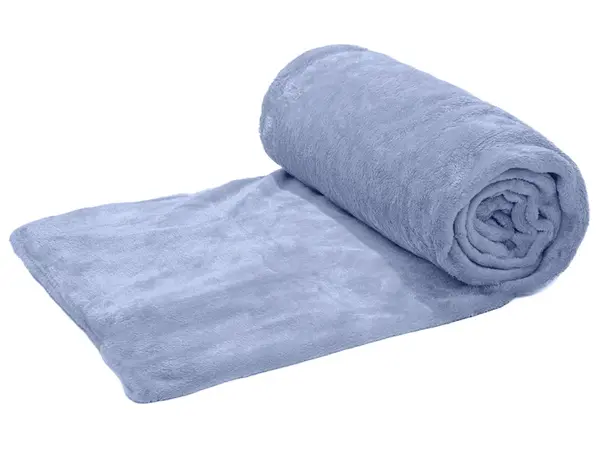 Světle modrá mikroplyšová deka VIOLET, 150x200 cm