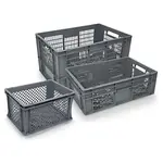 Stohovatelná europřepravka s mřížkou 595 x 397 x 300 mm, šedá, objem 44l, nosnost 50kg