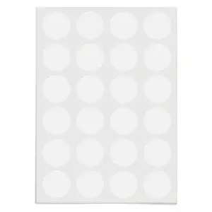 5 x Samolepicí, značkovací kolečka Ø 30mm, bílá, 24ks na archu