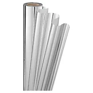 Celofán, metalická dárková fólie šířka 70cm, délka 50m, stžíbrná/stříbrná