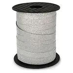 Ozdobná stuha s třpytivým efektem, stříbrná, šířka 10mm, délka 100m