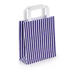 50 x Taška z kraftového papíru 190 x 220 x 80 mm s fialovými pruhy