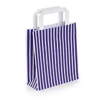 50 x Taška z kraftového papíru 190 x 220 x 80 mm s fialovými pruhy