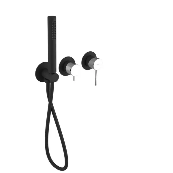 Sapho Ultrasan - Baterie pod omítku, 3-otvorová instalace, s tělesem, s příslušenstvím, matná černá/chrom UT045VBC