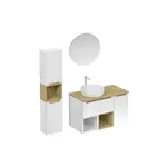 Kúpeľňová zostava s umývadlom vrátane umývadlovej batérie, vtoku a sifónu Naturel Stilla biela lesk KSETSTILLA013