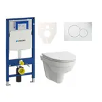 Cenovo zvýhodnený závesný WC set Geberit do ľahkých stien / predstenová montáž + WC Laufen Laufen Pro Nordic SIKOGES3H1