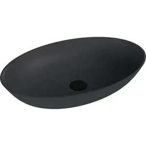 Polysan Banera umývadlo na dosku 60x40 cm antracit mat bez prepadu 14397.51