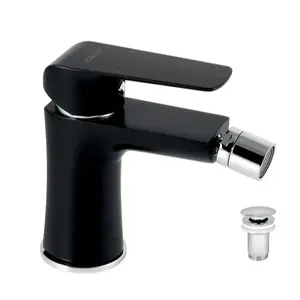 Novaservis Nobless Tina bidetová batéria s výpusťou čierna / chróm 38011,5 38011.5