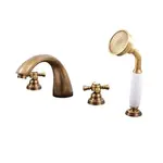 Vaňová batéria RAV Slezák MORAVA so sprchovacím setom stará mosadz MK369.5SSM