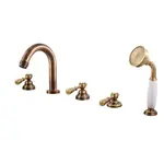 Vaňová batéria RAV Slezák MORAVA so sprchovacím setom stará mosadz MK462.5PSM