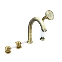 Vaňová batéria RAV Slezák LABE so sprchovacím setom stará mosadz L562.0PSM