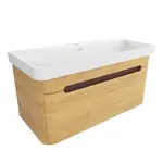 Kúpeľňová skrinka s umývadlom SAT Fusion 97,5x43x45 cm dub medový mat SATFUSION100DMMW