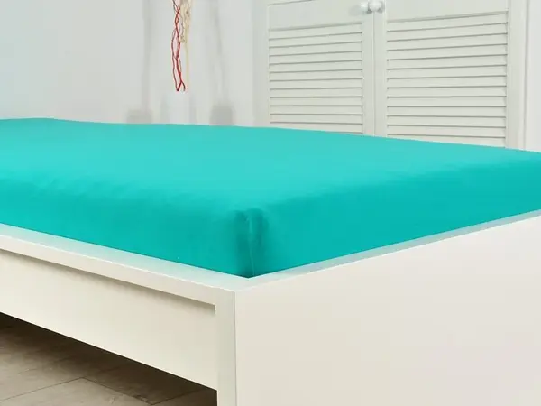 Jersey prostěradlo ALVORA 180x200 cm tyrkysové