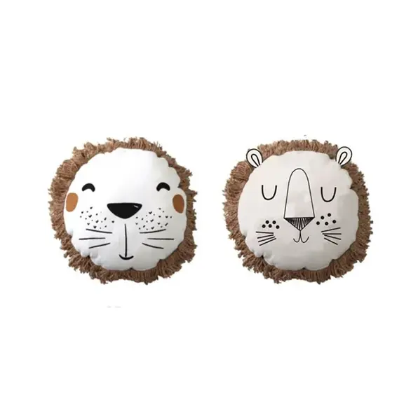 Kulatý dekorační polštářek LION 40 cm, bílý - více variant