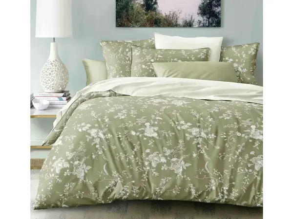 Bavlněné povlečení ROSENTYNE zelené Rozměr povlečení: 70 x 90 cm | 140 x 200 cm