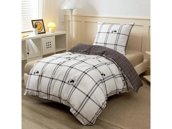 Flanelové povlečení z mikrovlákna CUTE PANDA bílé Rozměr povlečení: 70 x 90 cm | 140 x 200 cm