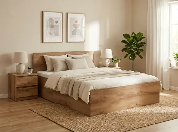 Posteľ SOFIA 140 x 200 cm, dub artisan Rošt: S lamelovým roštom, Matrac: Matrac DELUXE 10 cm