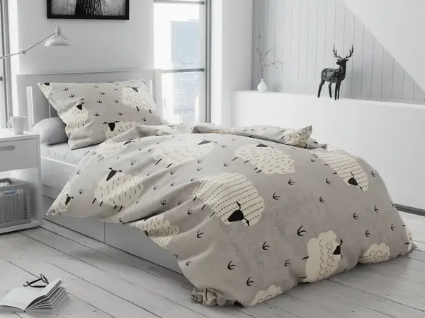 Mikroplyšové obliečky SHEEP sivé