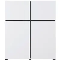 Komoda Cross vysoká 4D bílá/černá