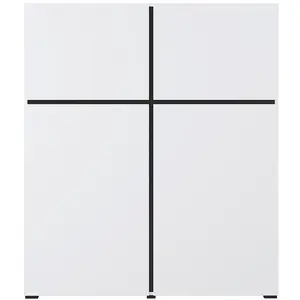 Komoda Cross vysoká 4D bílá/černá