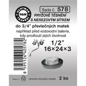 Sada těs.s tvar.nerez.sítkem - 1/2" - 2x494