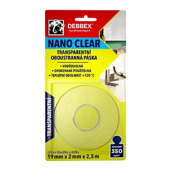 Oboustranná páska Nano Clear 19mm x 2.5m