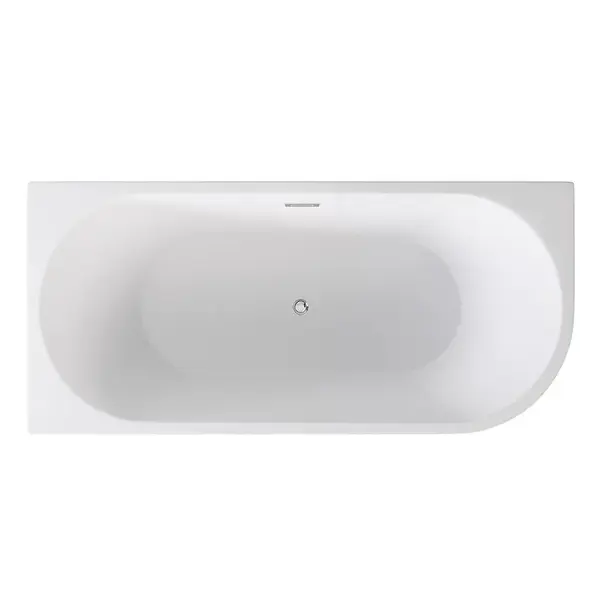 Volně stojící rohová vana ke zdi Zoya 170/80 levá  + click-clack s přepadem ve zlaté barvě