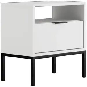 Noční stolek Austin bílá/černá