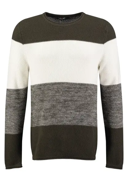 Key Largo Sveter 'Jogi'  zelená / zelená melírovaná / biela