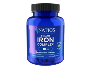 NATIOS Iron Chelated Complex, Železo bisglycinát, 18 mg 90 kapslí