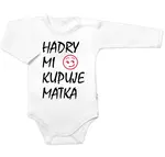 Baby Nellys Body dlouhý rukáv Hadry mi kupuje matka,  bílé vel.  86
