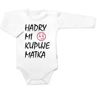 Baby Nellys Body dlouhý rukáv Hadry mi kupuje matka,  bílé vel.  86