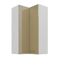 Horní rohová skříňka Lara 60x60 GN-108 2F (90°) Barva korpusu: Bílá, Barva dvířek: Cappucino lesk